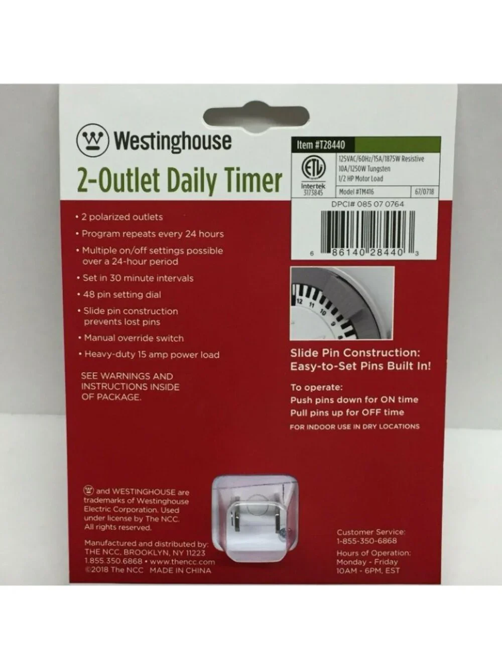 Westinghouse 2-Outlet Daily Timer Christmas Lights Indoor Digital Polarized